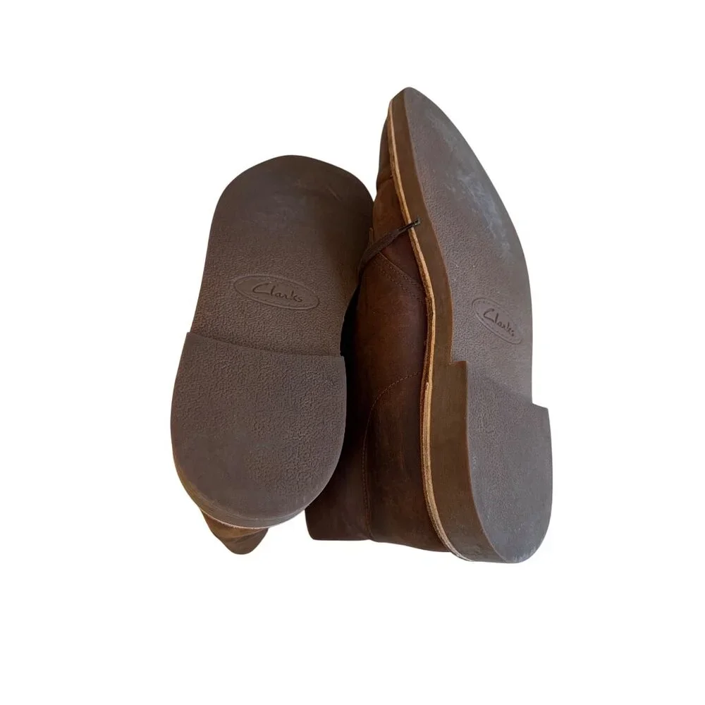 Clarks Mens Brown Leather Desert Boots Size 11M EU 46 Classic Style‎ Comfort